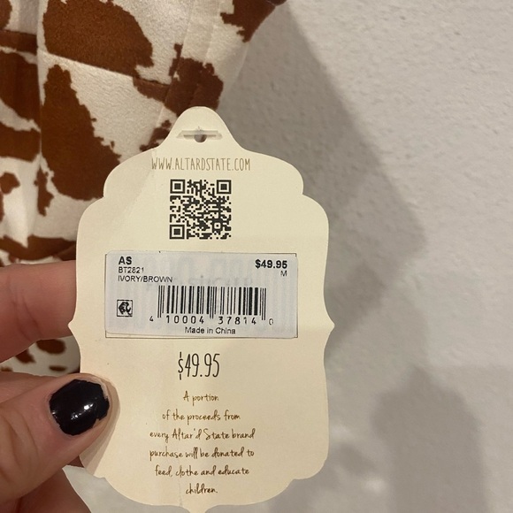 NWT Altar’d State Cow Print Snap Cropped Corset Size Medium - Picture 3 of 5